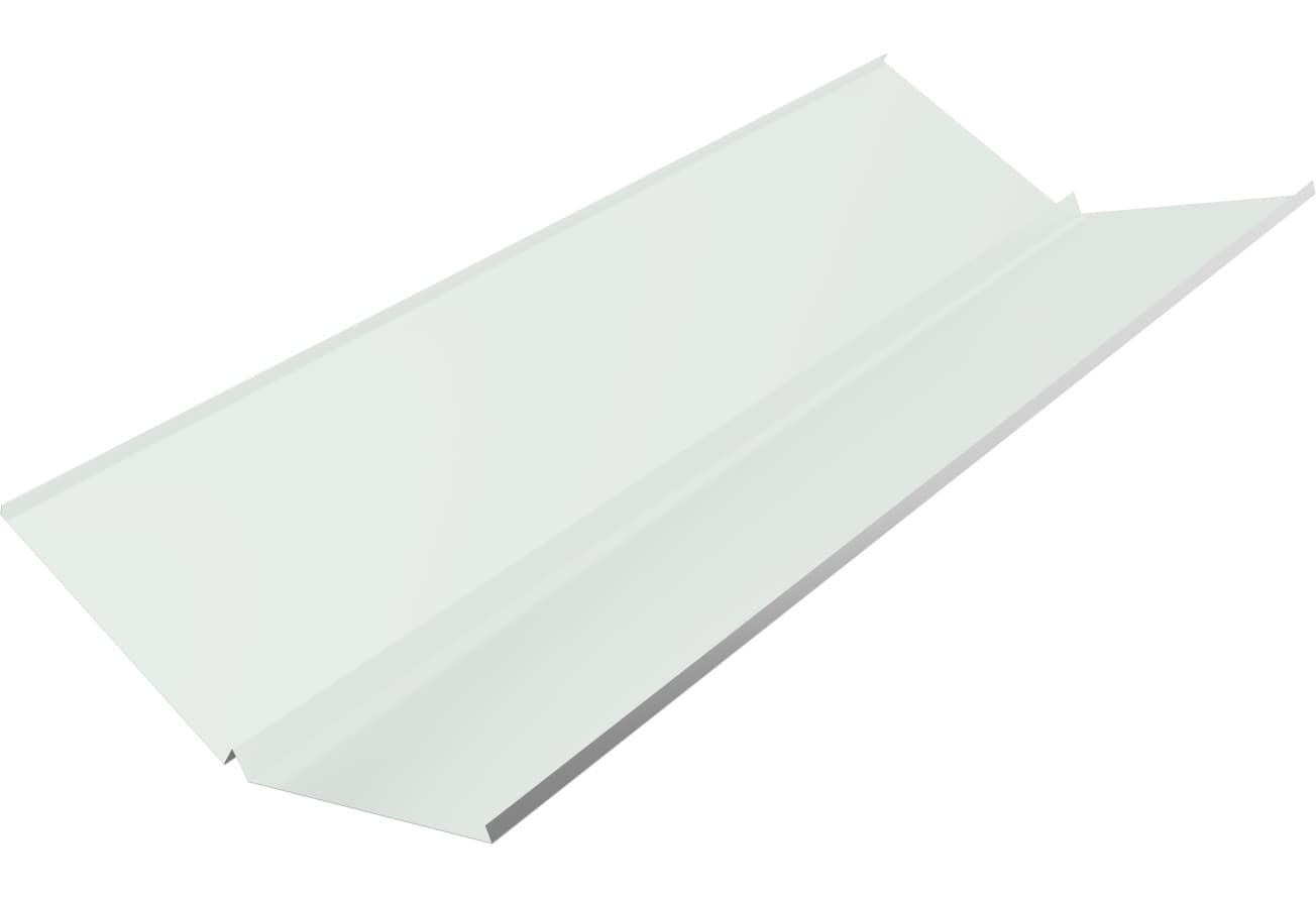 Планка ендовы нижней с компенсатором Grand Line 0,45 Drap ТХ RAL 9003 сигнальный белый (2м)