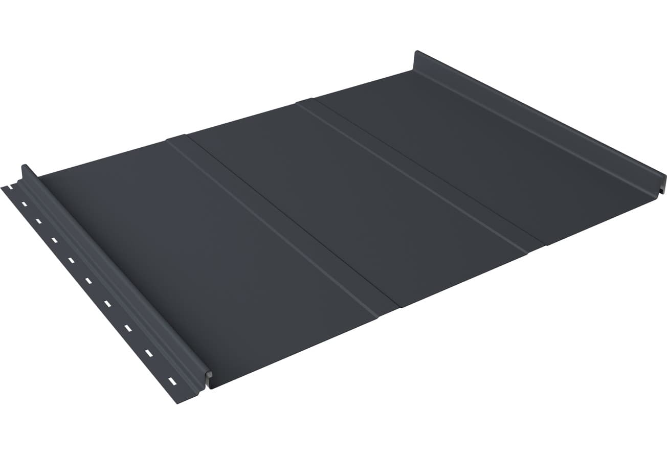 Кликфальц Line Grand Line 0,45 Drap ТР с пленкой на замках RAL 7024 мокрый асфальт