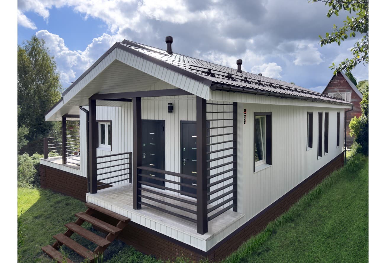 Фасадная панель Grand Line Состаренный кирпич Классика шоколадный