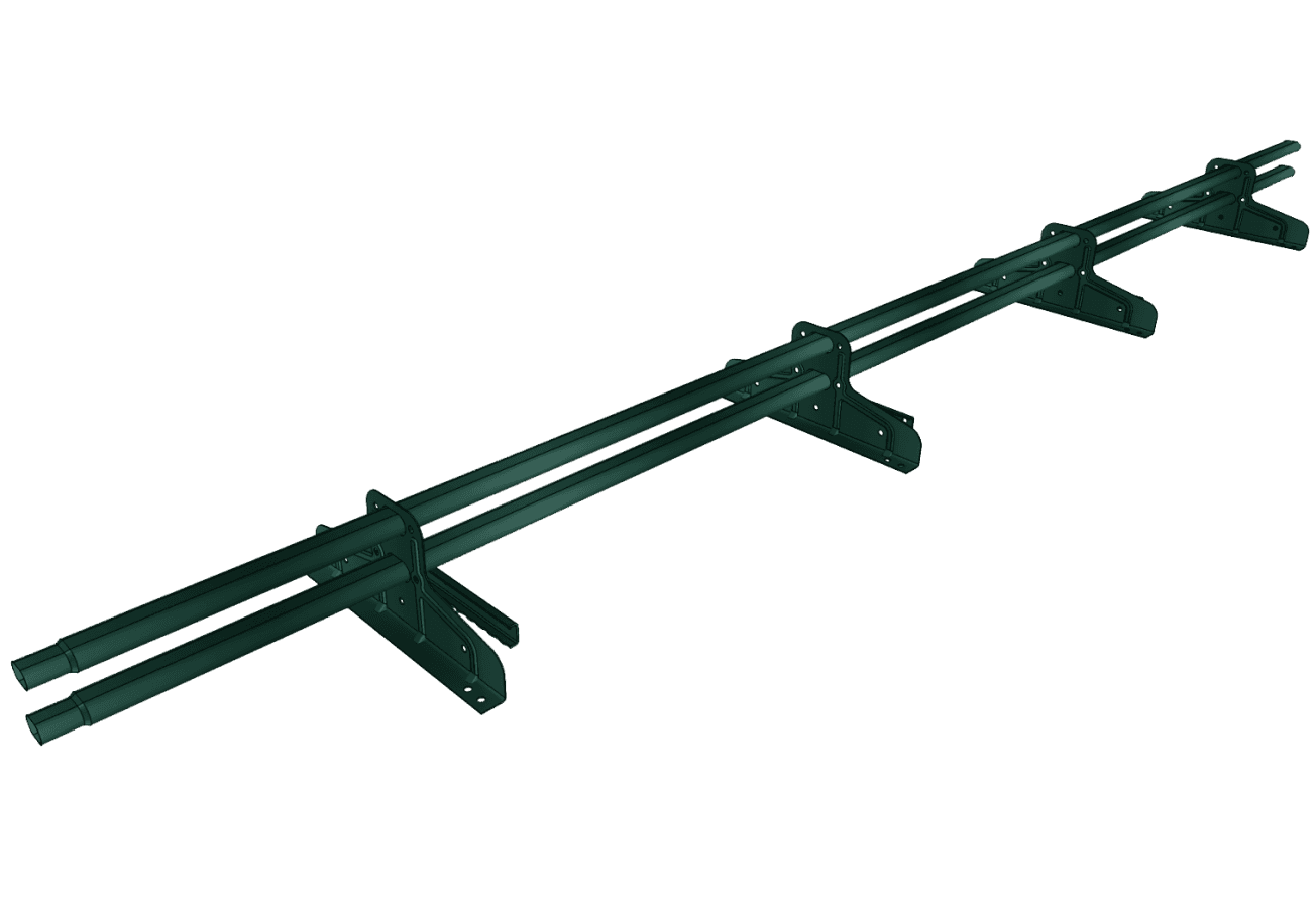 Снегозадержатель трубчатый для фальца Стандарт Т4 d 40х20 RAL 6005 (3м) оцинкованный