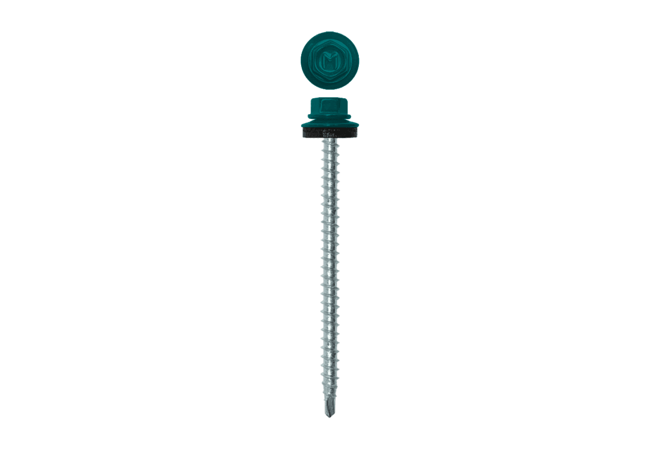 Саморез кровельный Daxmer 4,8х70 RAL 5021 (100) сверло №1