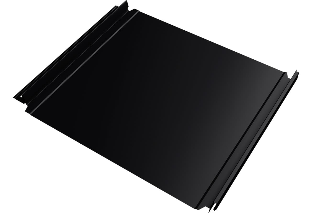 Кликфальц Double Pro Grand Line 0,45 Drap ТХ двухсторонний с пленкой на замках RAL 9005 черный