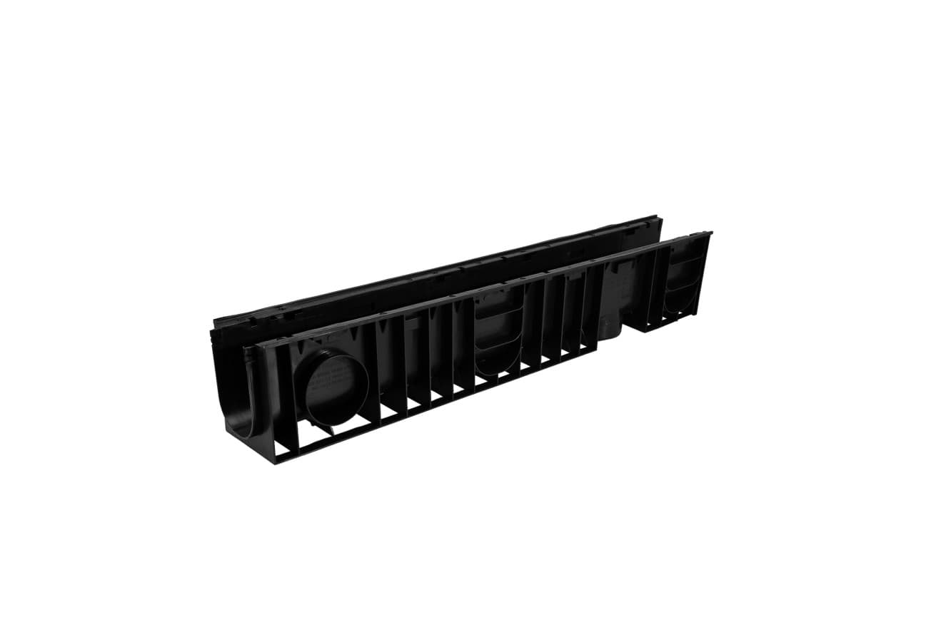 Лоток водоотводный пластиковый Aquastok Norma 100 Н180 класс нагрузки С250 1000х148х180 (11018)