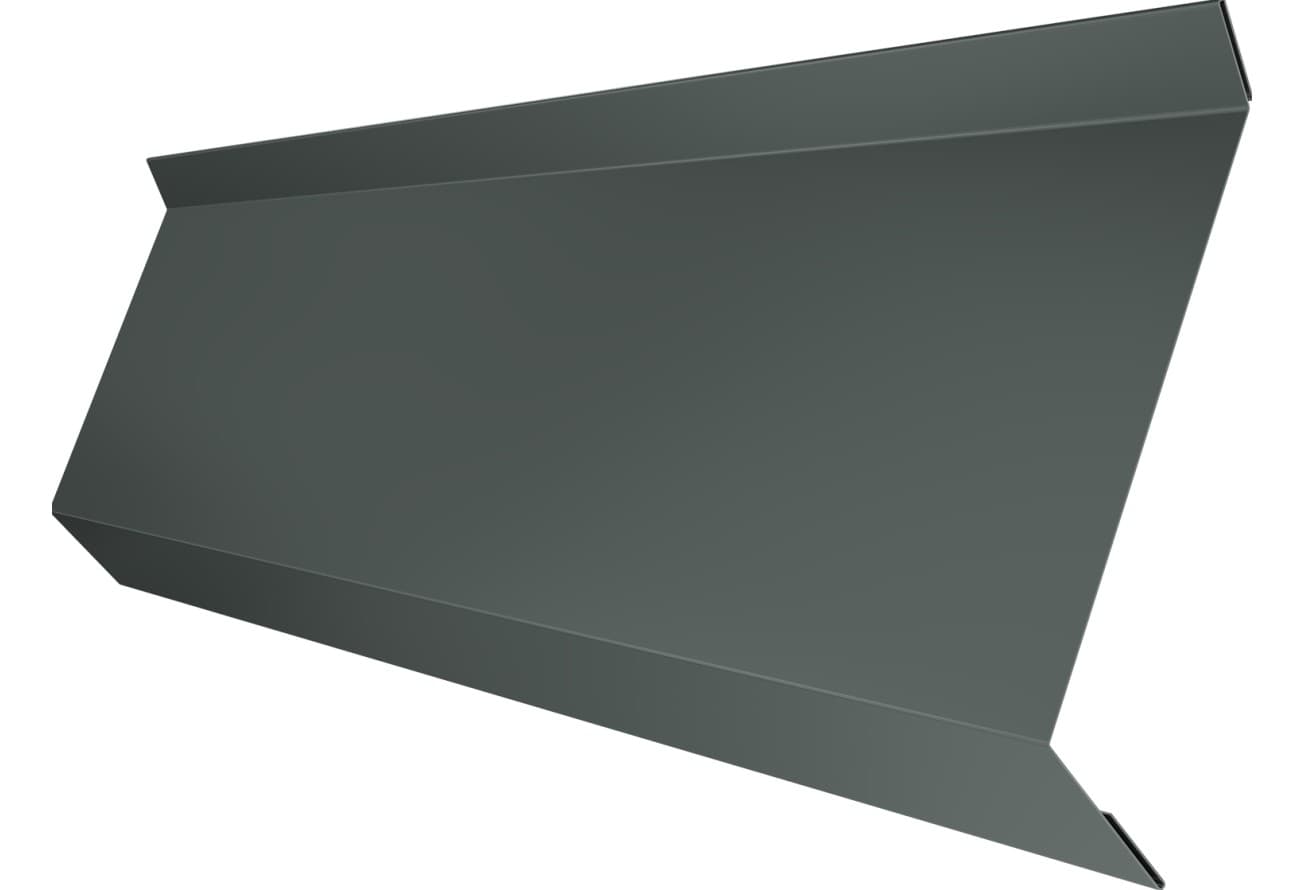 Планка примыкания в штробу 60 Grand Line 0,45 ПЭ с пленкой RAL 7005 мышино-серый (2м)
