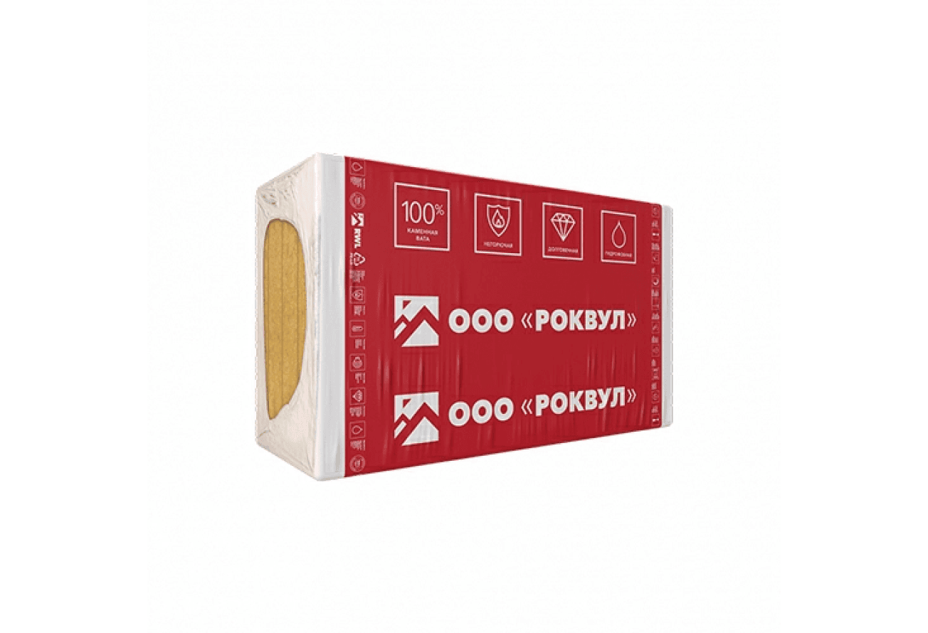 Утеплитель RockWool Венти Баттс Оптима 1000х600х100 (4шт/пач. 2,40м2, 0,24м3, 24пач/пал)