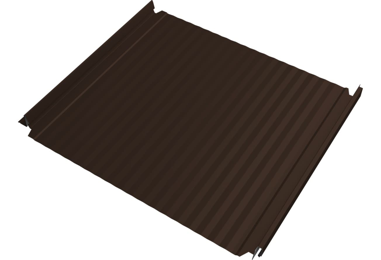 Кликфальц Double Pro Гофр Grand Line 0,45 ПЭ с пленкой на замках RAL 8017 шоколад