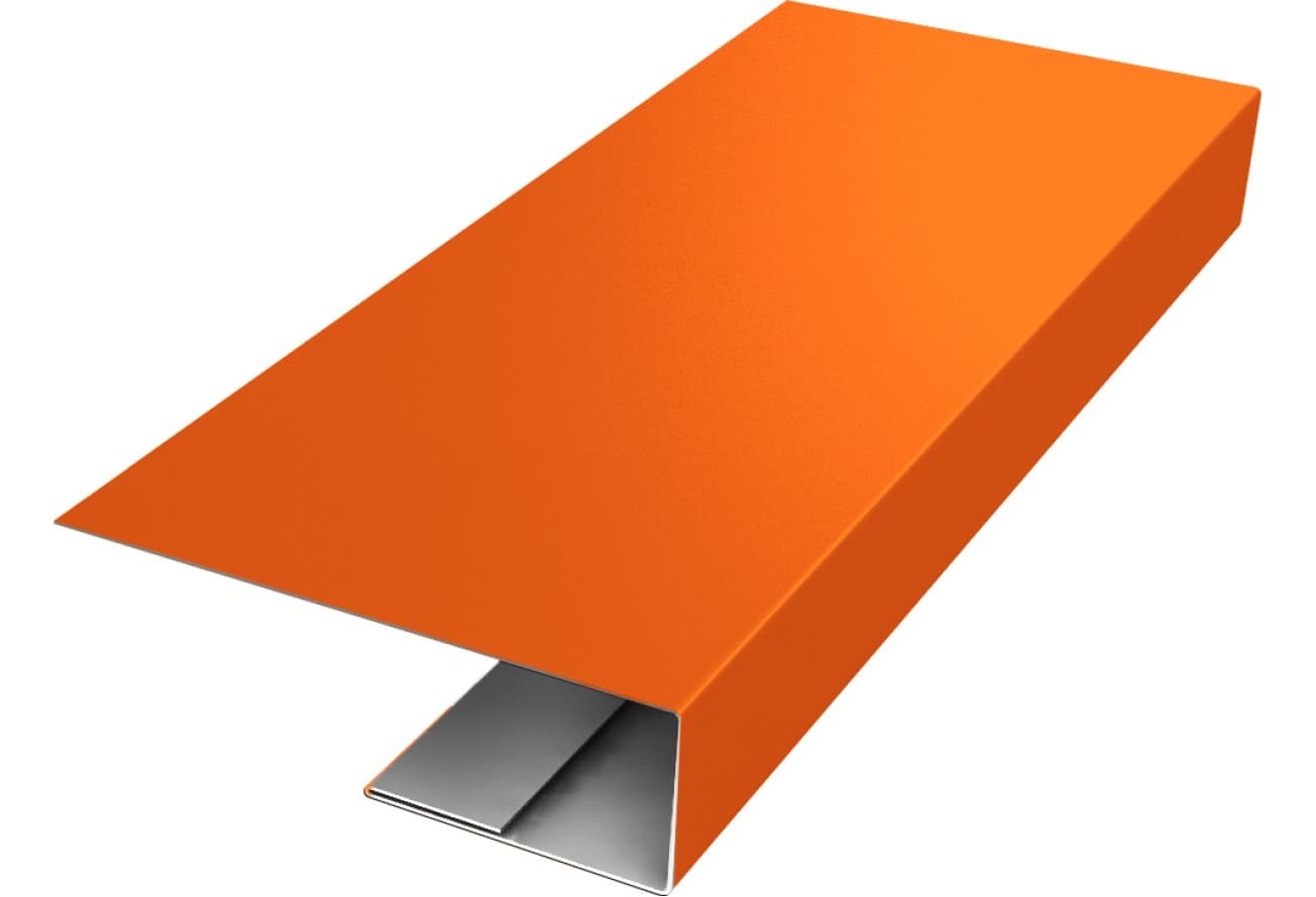 J-Профиль 12мм Grand Line 0,45 ПЭ с пленкой RAL 2004 оранжевый (2м)