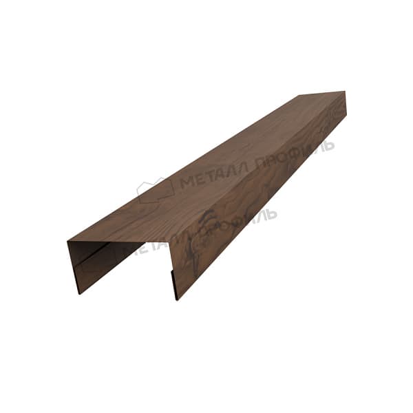 Планка крышки забора 60мм 35х65 х 2500 (ECOSTEEL_МАД-01-МореныйДуб-0.5)