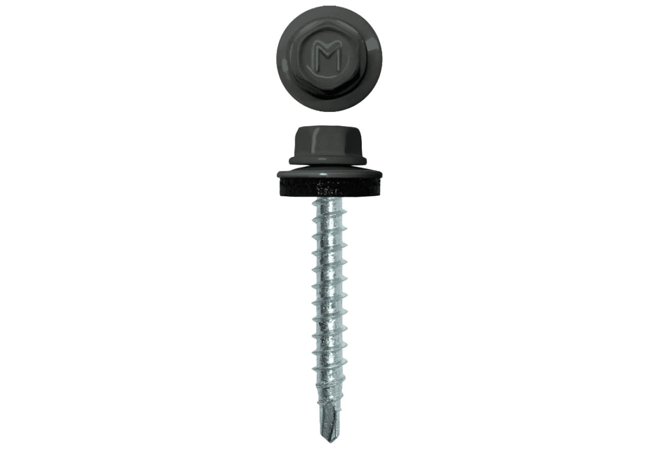 Саморез кровельный Daxmer 4,8х35 RAL 7005 (250) сверло №1