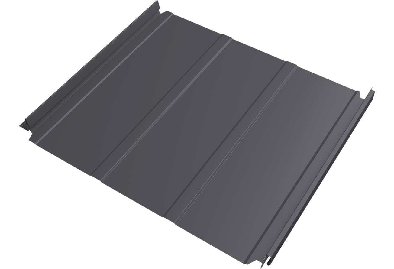 Кликфальц Double Pro Line Grand Line 0,5 ПЭ слим с пленкой на замках RAL 7004 сигнальный серый