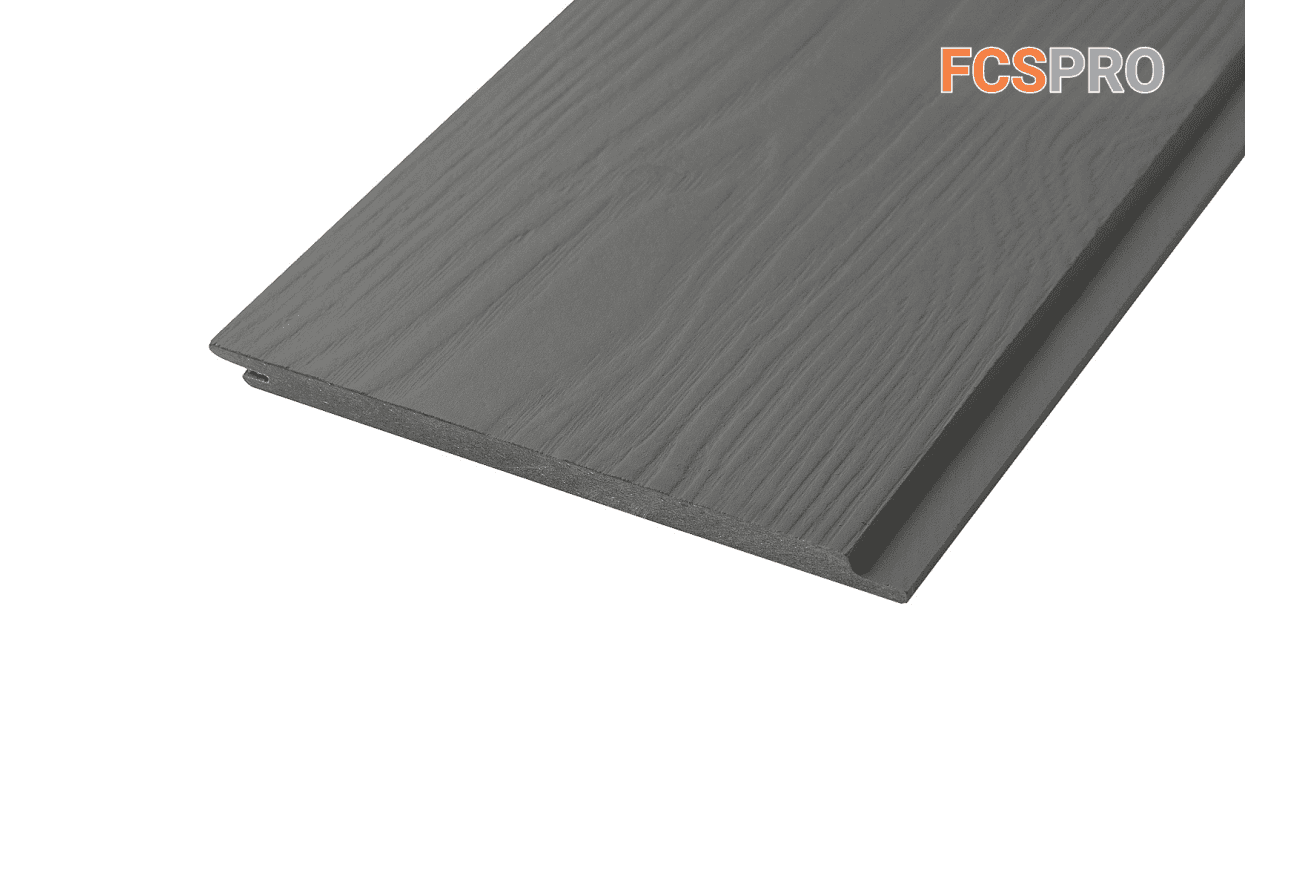Фиброцементный сайдинг 190х10мм FCSPRO Wood Click F54 пепельный минерал (3м)