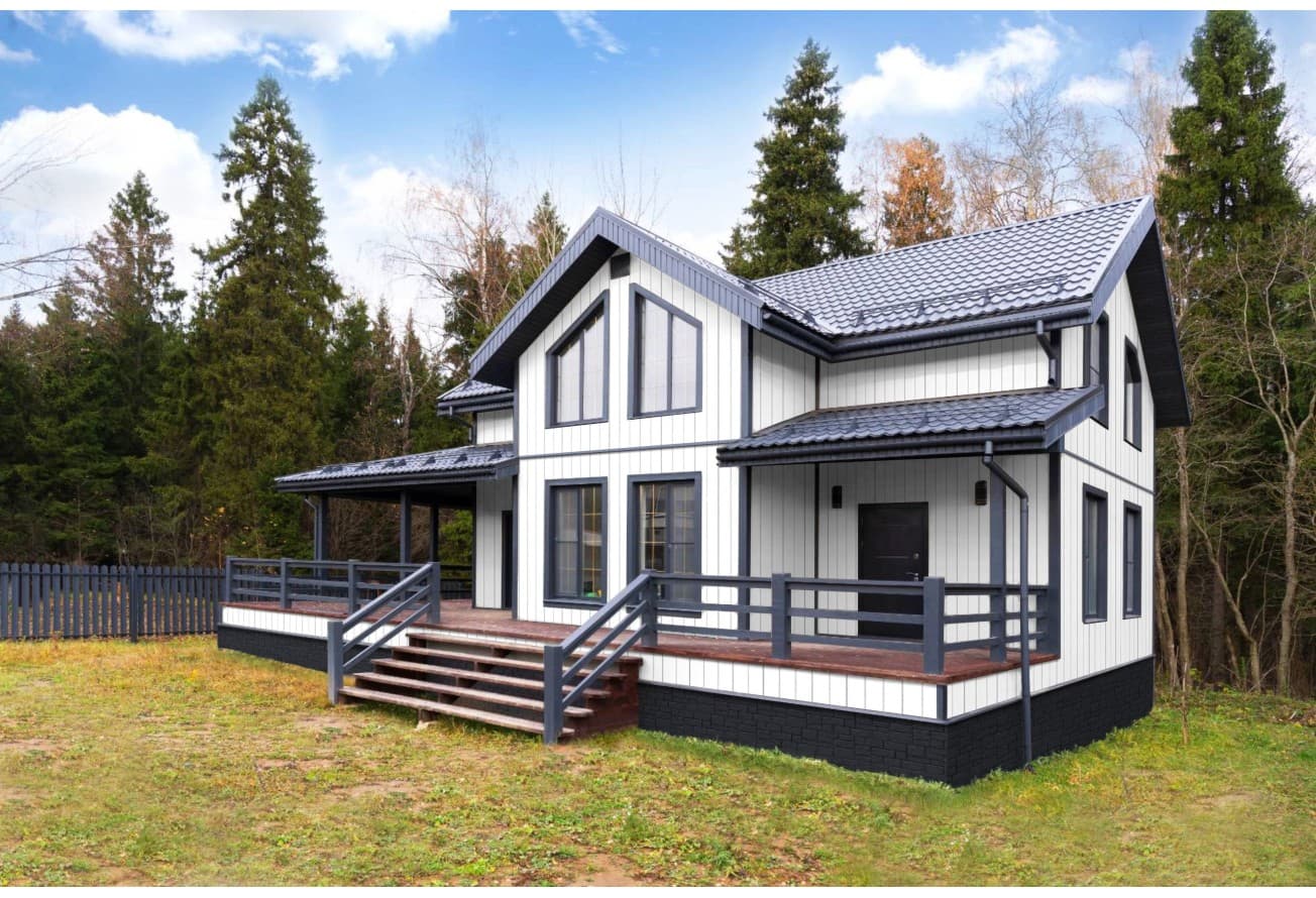 Фасадная панель Grand Line Крупный камень Классика графит