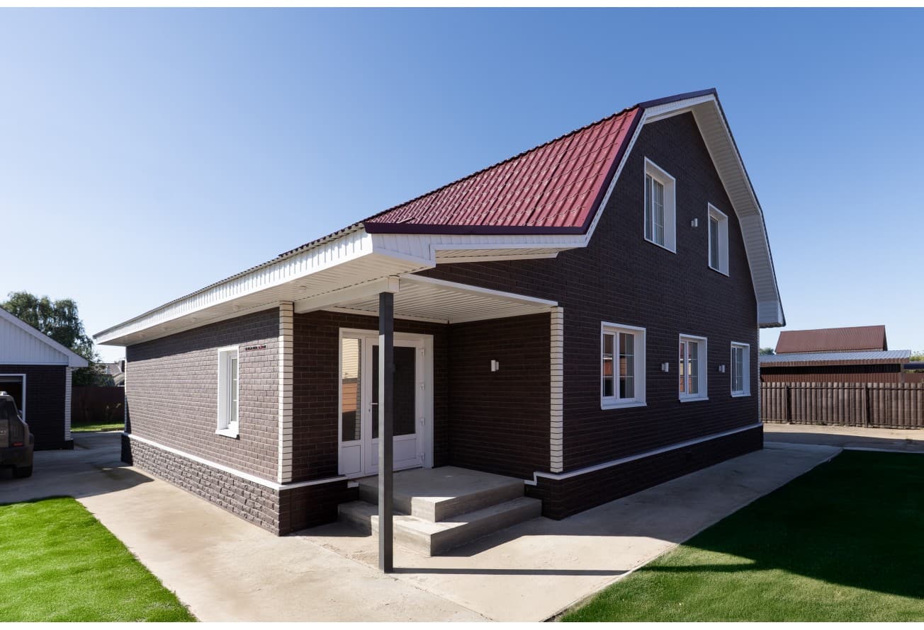 Фасадная панель Grand Line Колотый камень Дизайн Плюс кофе с темно-бежевым швом
