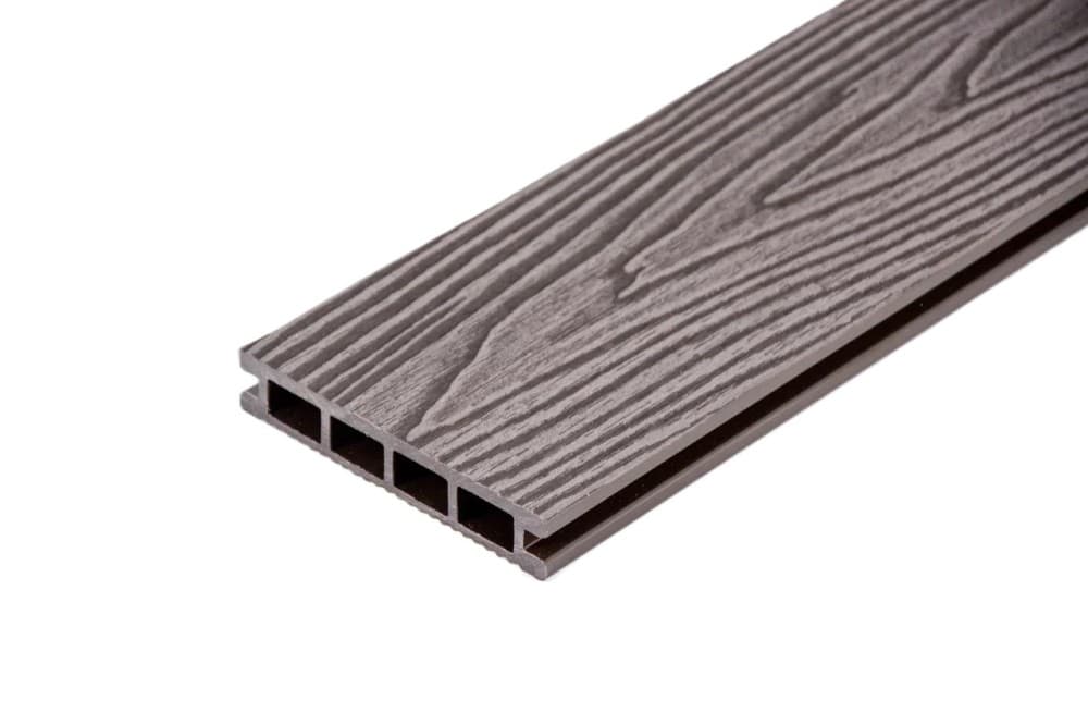 Террасная доска 3D  текстура-дерева AISTONE из МПК 140*25*4000мм  двусторонняя, шоколад,  за м.пог