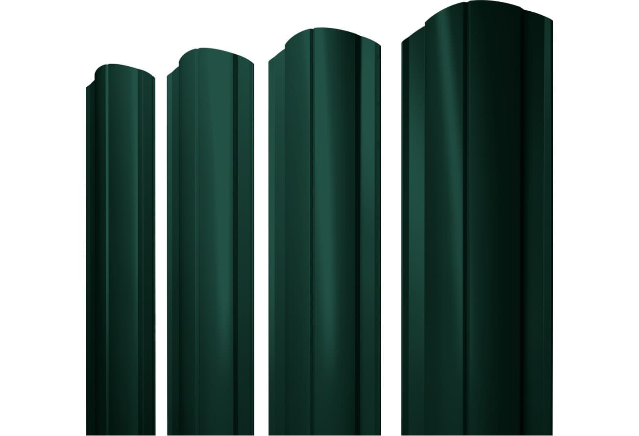Штакетник Круглый фигурный Grand Line 0,45 Drap ТХ RAL 6005 зеленый мох