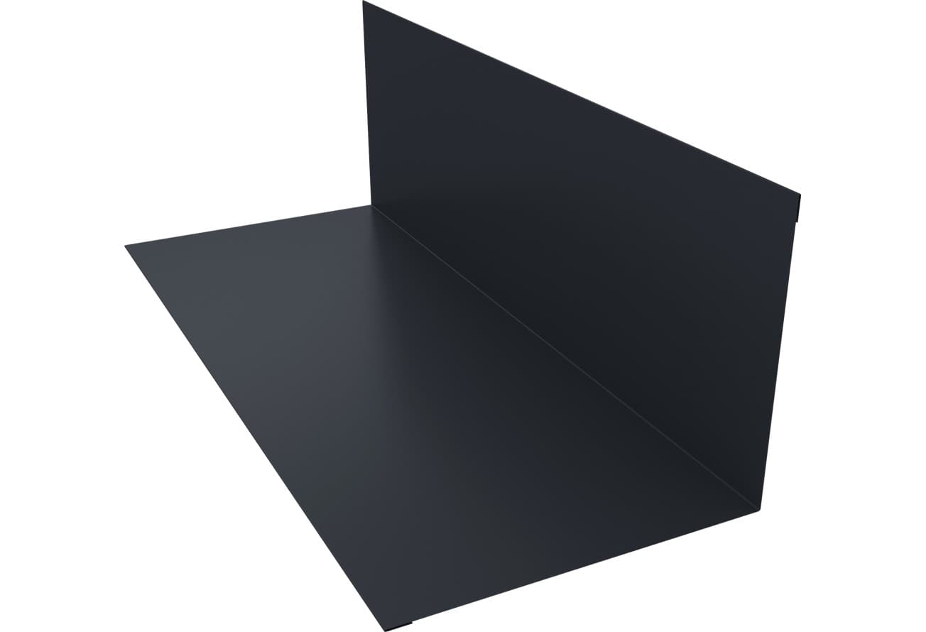 Планка примыкания 130х160мм Grand Line 0,5 GreenCoat Pural БТ матовый RR 23 темно-серый (RAL 7024 мокрый асфальт) (2м)