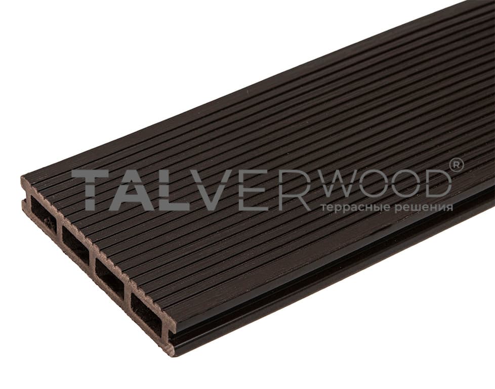 Террасная доска двухсторонняя венге TalverWood 3D 150*25 мм (3/4/6 м) 3D текстура дерева - вельвет, м.пог