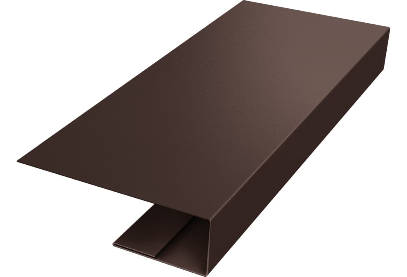 J-Профиль 12мм Grand Line 0,5 Полидэкстер TwinColor RAL 8017 шоколад (3м)