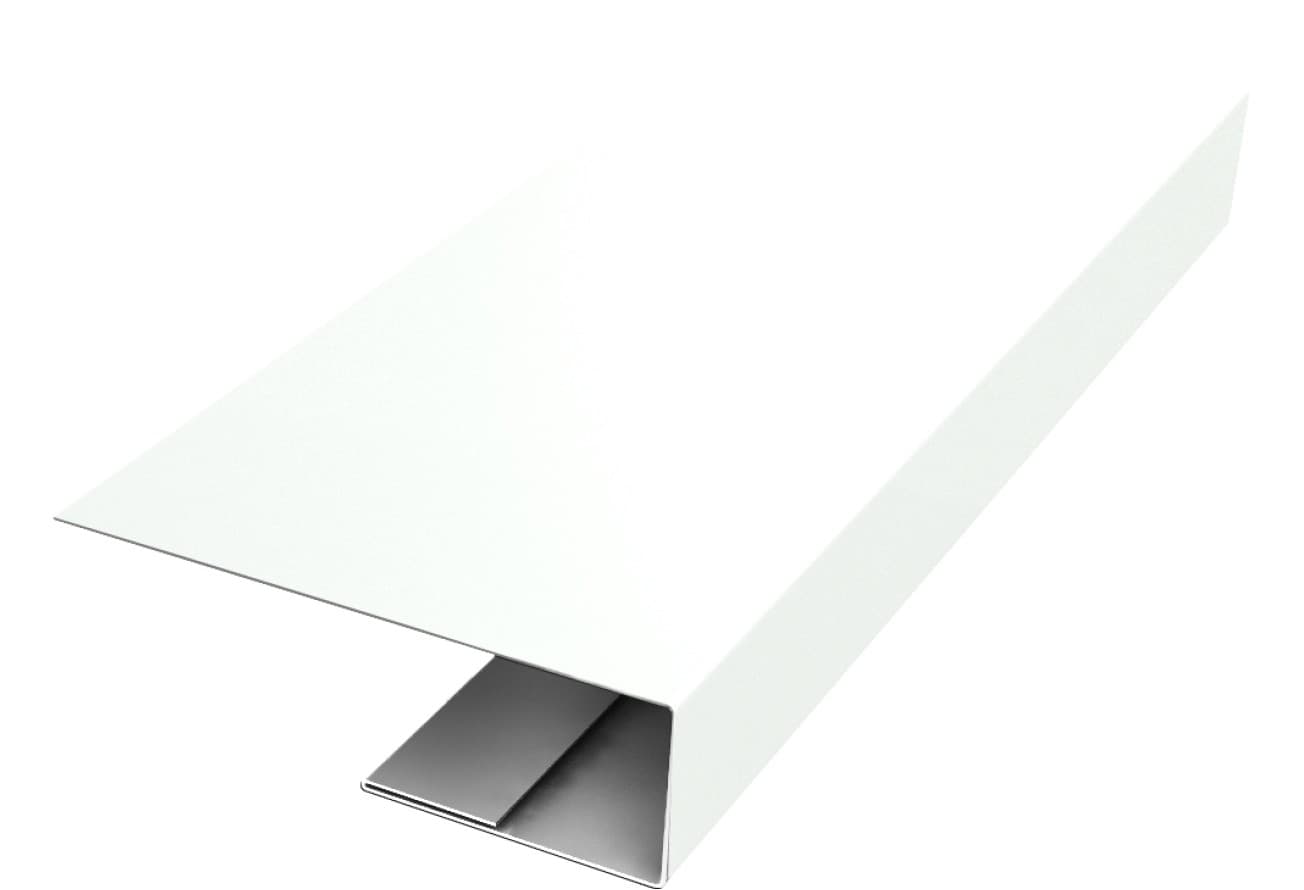J-Профиль 12мм Grand Line 0,45 Drap с пленкой RAL 9003 сигнальный белый (2м)