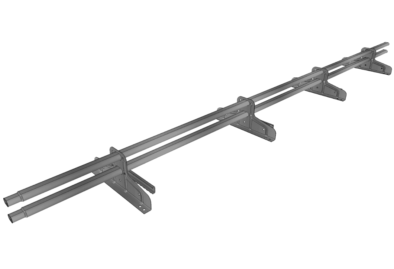 Снегозадержатель трубчатый для фальца Стандарт Т4 d 40х20 RAL 7004 (3м) оцинкованный