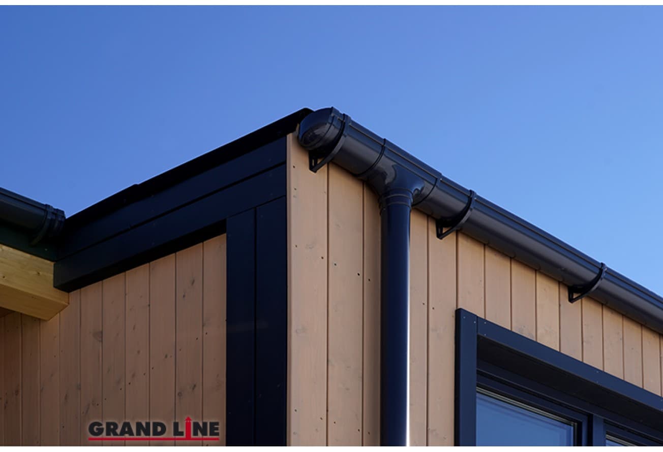 Колено сливное 90мм ПВХ Grand Line RAL 7024 графит
