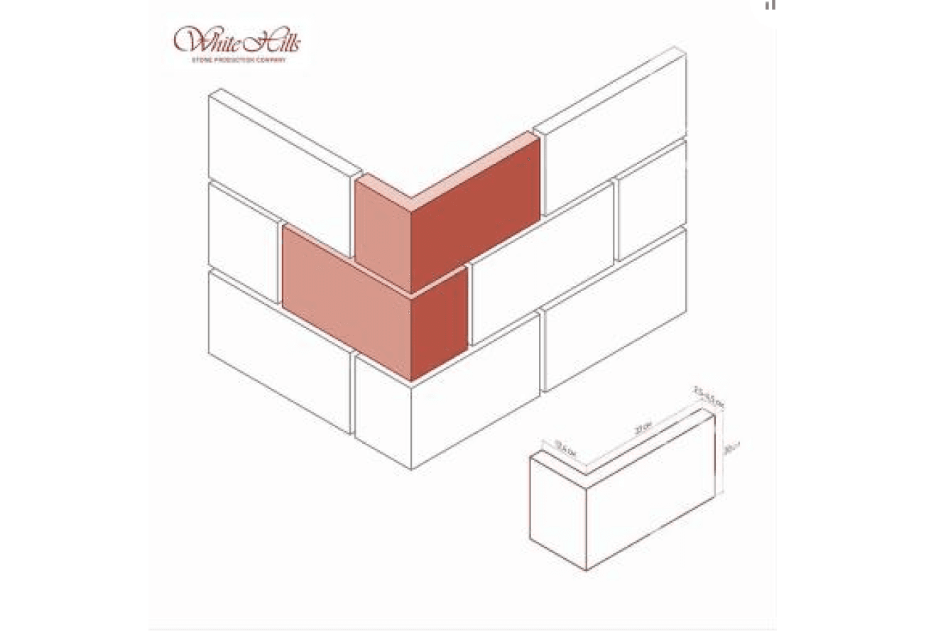 Угловой элемент White Hills Шеффилд 9,5х19,6 439-45 с расшивкой 1,5 см.