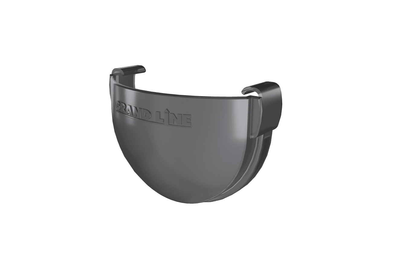 Заглушка желоба Дизайн 135мм ПВХ Grand Line RAL 7024 графит