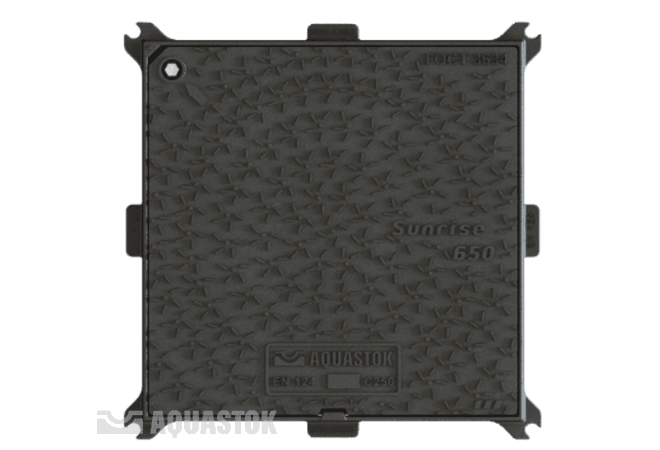 Люк чугунный квадратный Aquastok Sunrise 650 С250 (56501)
