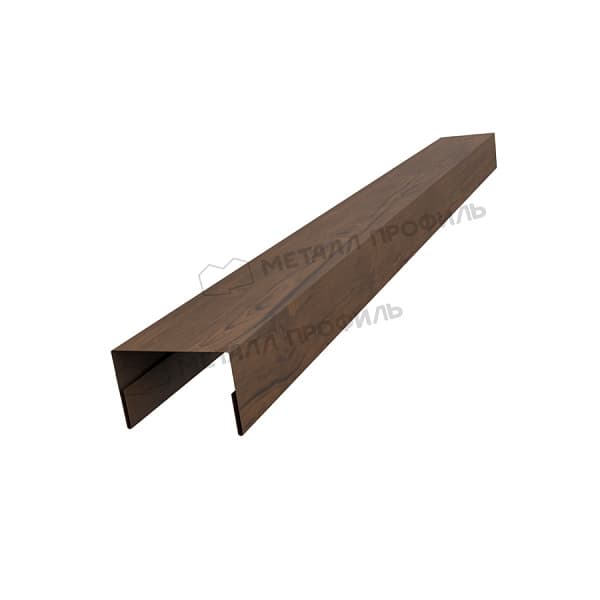 Планка крышки забора 40мм 30х45 х 2000 (ECOSTEEL_MA-01-МореныйДуб-0.5)