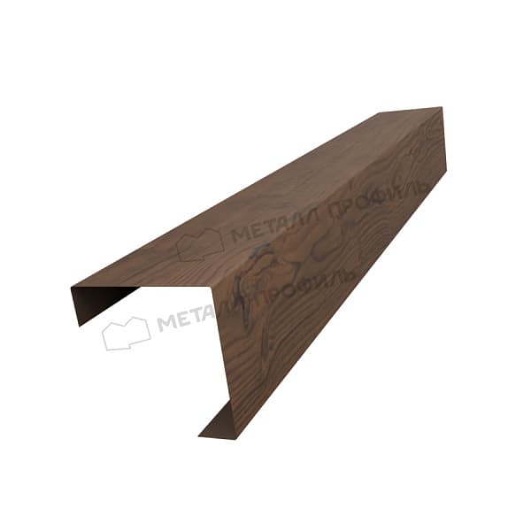 Планка угла декоративная на столб 60мм 62х62 х 2500 (ECOSTEEL_МАД-01-МореныйДуб-0.5)