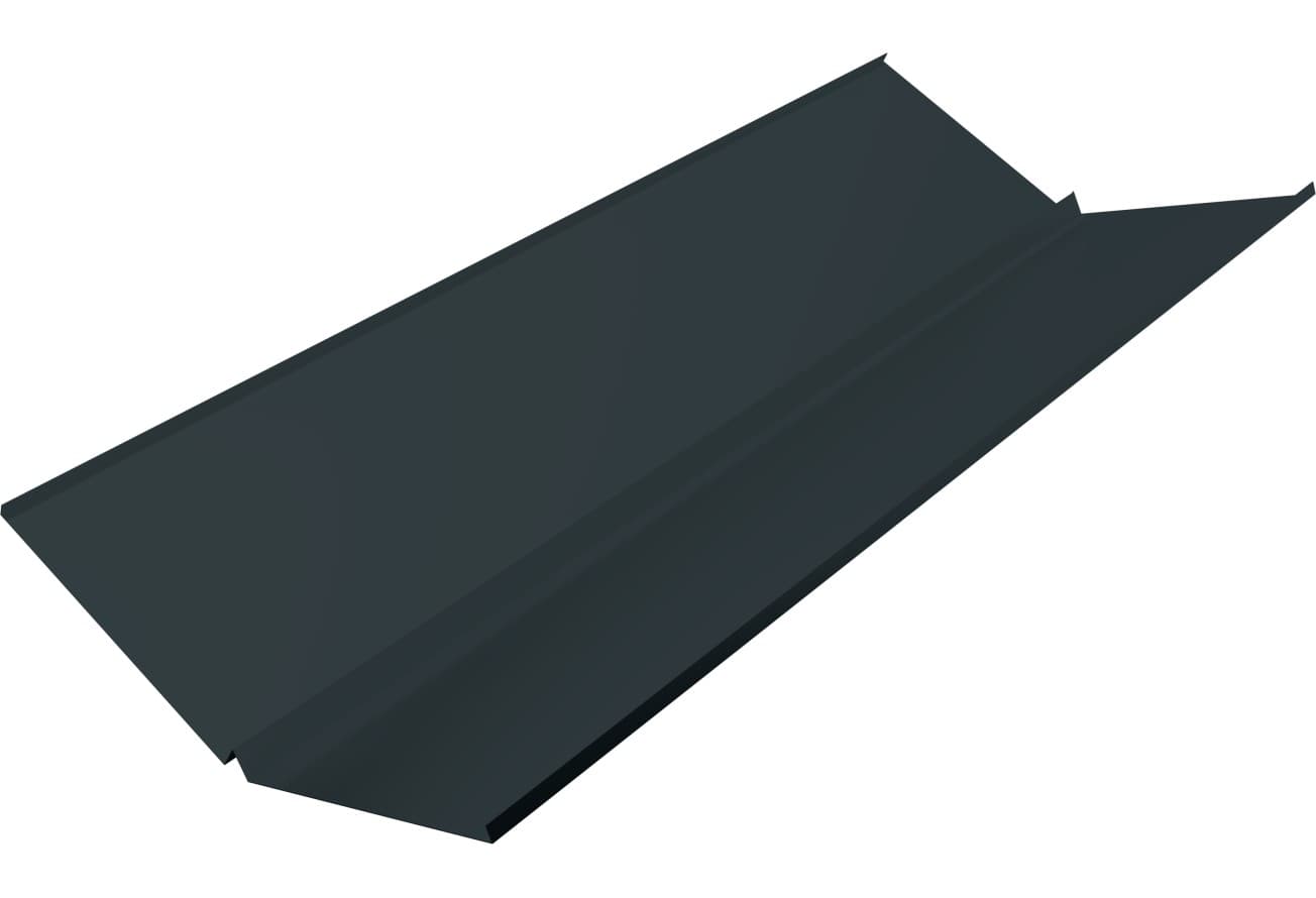 Планка ендовы нижней с компенсатором Grand Line 0,5 Velur RAL 7016 антрацитово-серый (2м)