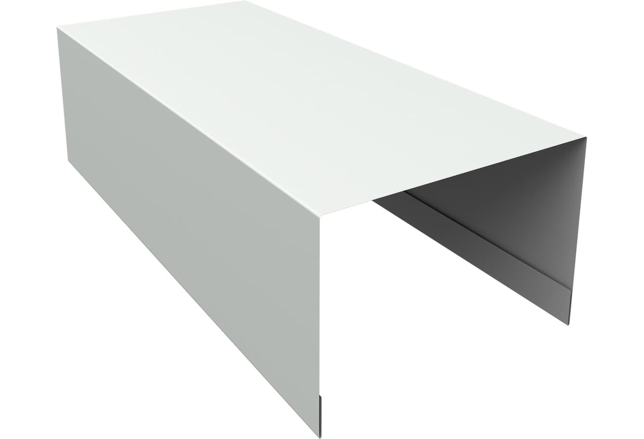 Крышка для забора из сайдинга ЭкоБрус Grand Line 0,45 Drap RAL 9003 сигнальный белый (2,5м)