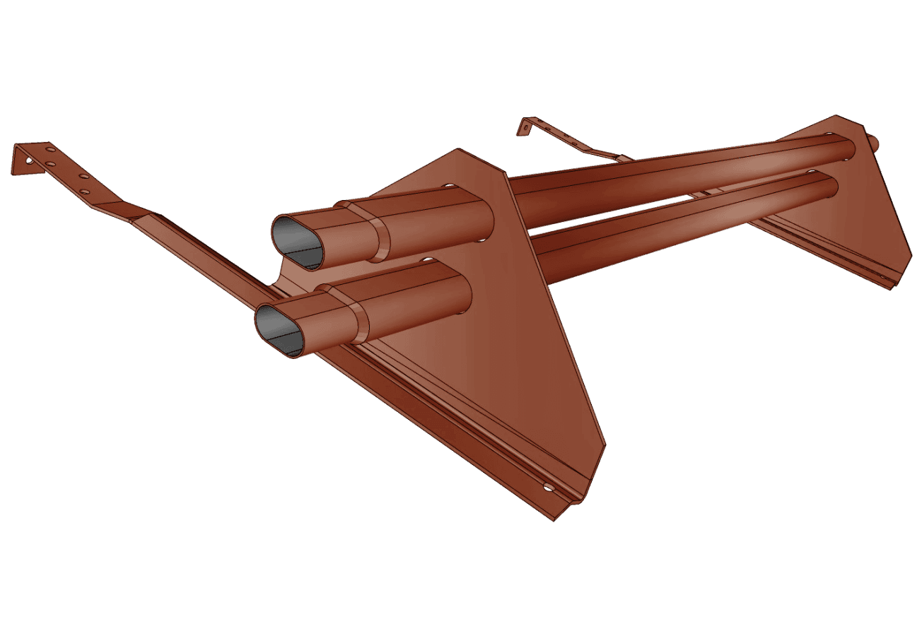 Снегозадержатель трубчатый для керамической/натуральной черепицы RAL 8004 1м (профиль до 50мм) оцинкованный