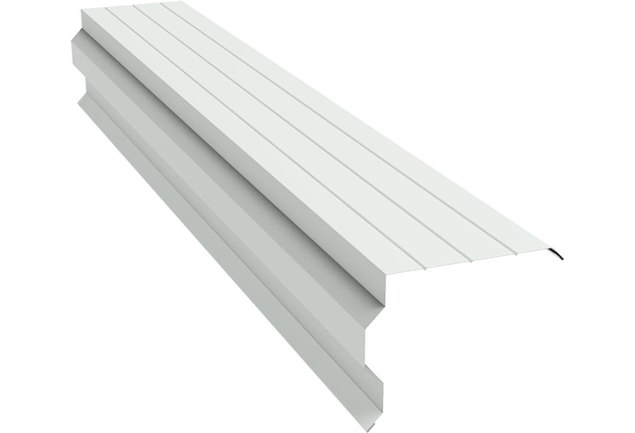 Планка торцевая фигурная 90х110 Grand Line 0,4 ПЭ с пленкой RAL 9003 сигнальный белый (3м)