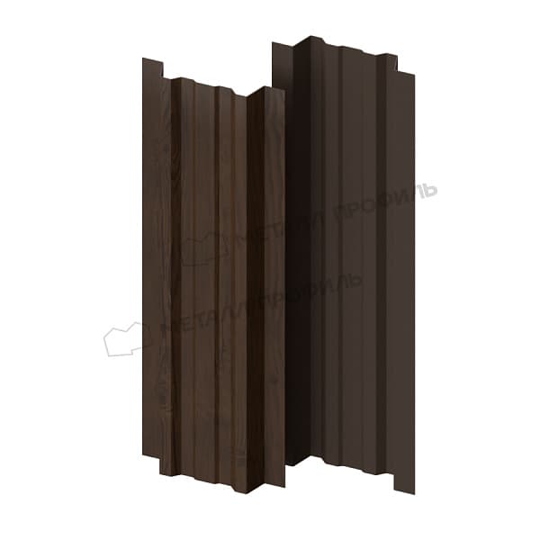 Штакетник металлический МЕТАЛЛ ПРОФИЛЬ LANE-T 16,5х99 (ECOSTEEL_MA-01-МореныйДуб-0.5)