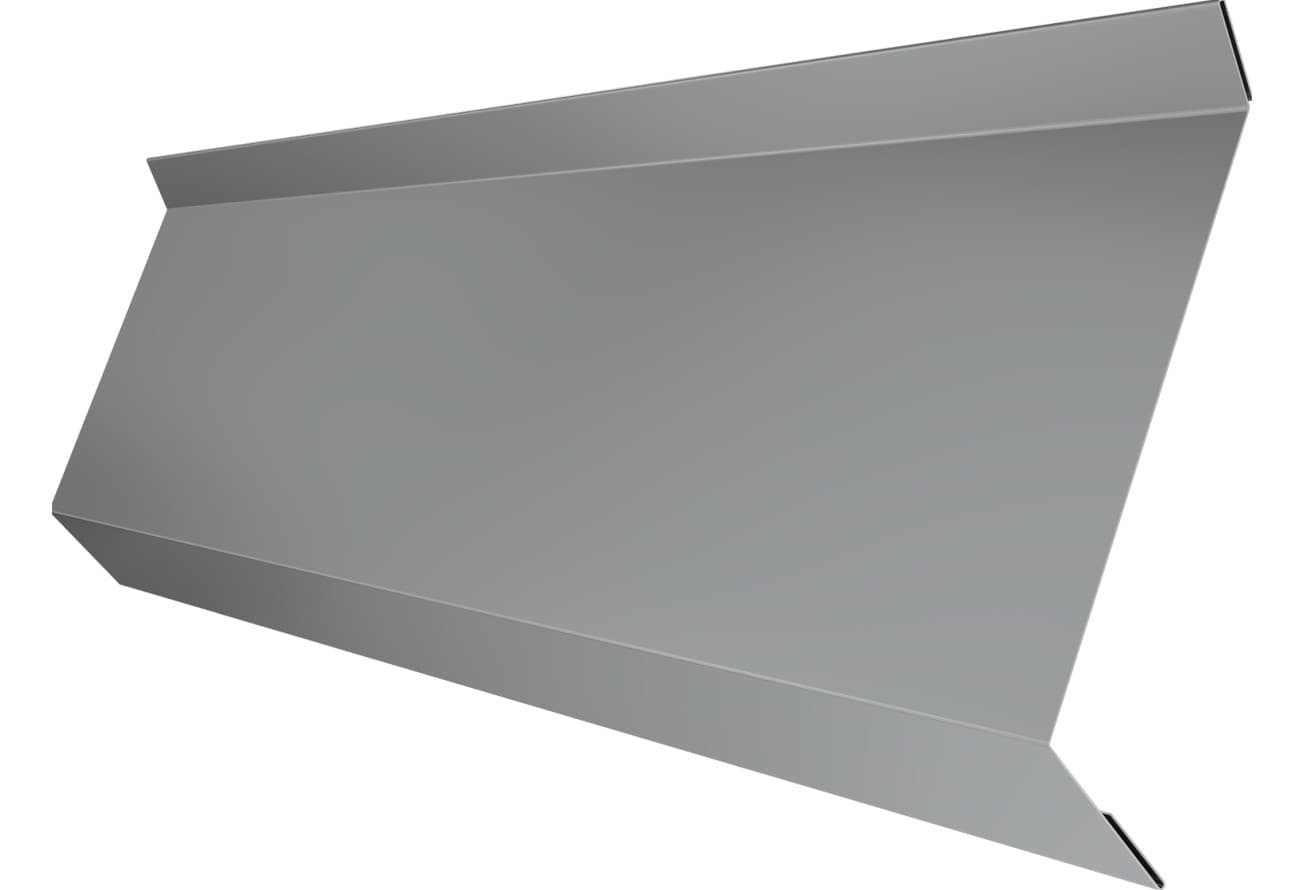 Планка примыкания в штробу 60 Grand Line 0,45 ПЭ с пленкой RAL 7004 сигнальный серый (2м)