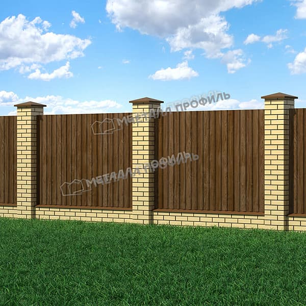 Профлист МЕТАЛЛ ПРОФИЛЬ МП-20x1100-B (ECOSTEEL_MA-01-МореныйДуб-0,5)