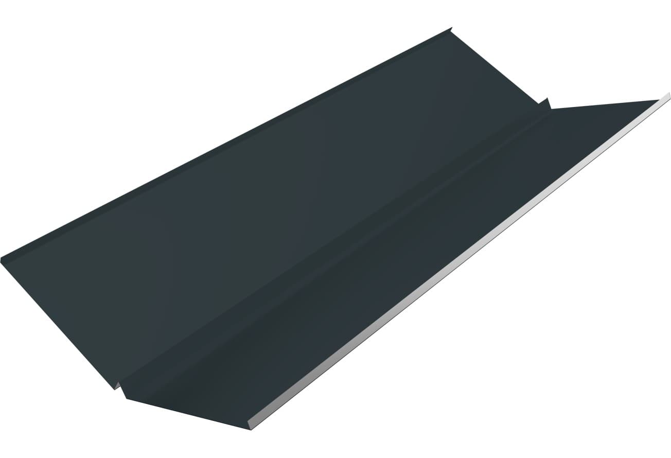 Планка ендовы нижней с компенсатором Grand Line 0,5 Drap RAL 7016 антрацитово-серый (2м)
