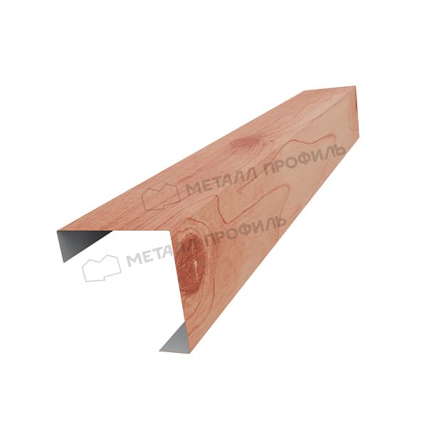 Планка угла декоративная на столб 60мм 62х62 х 3000 (ECOSTEEL_T-12-Золотой Орех-0.45)