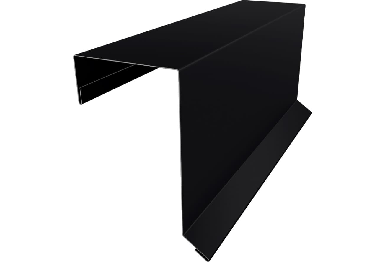 Планка торцевая кровельная фальц 65х97 Grand Line 0,5 Полидэкстер TwinColor RAL 9005 черный (2м)