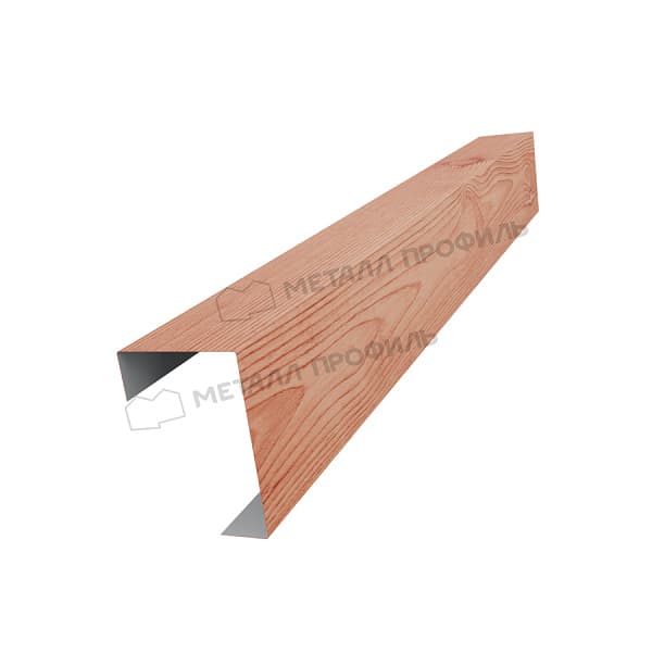 Планка угла декоративная на столб 40мм 42х62 х 2000 (ECOSTEEL_T-12-Золотой Орех-0.45)