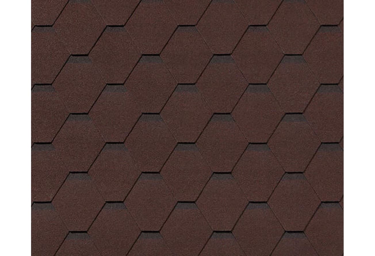 Черепица гибкая RoofShield Классик Стандарт коричневый с оттенением