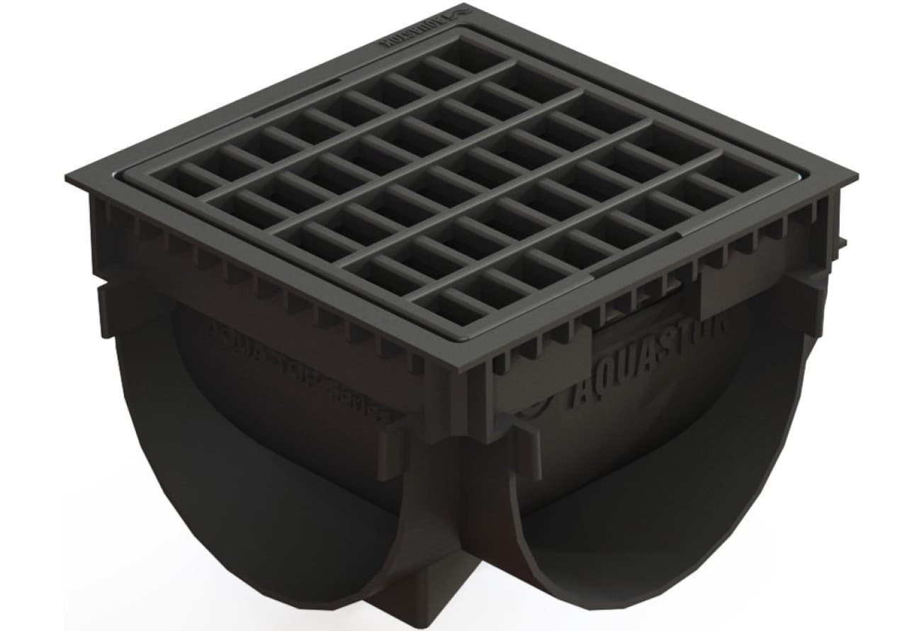 Поворот Аquastok AQUA-TOP Series X с пластиковой решеткой (комплект) H90, класс нагрузки А, 136х136х90 (1096х)