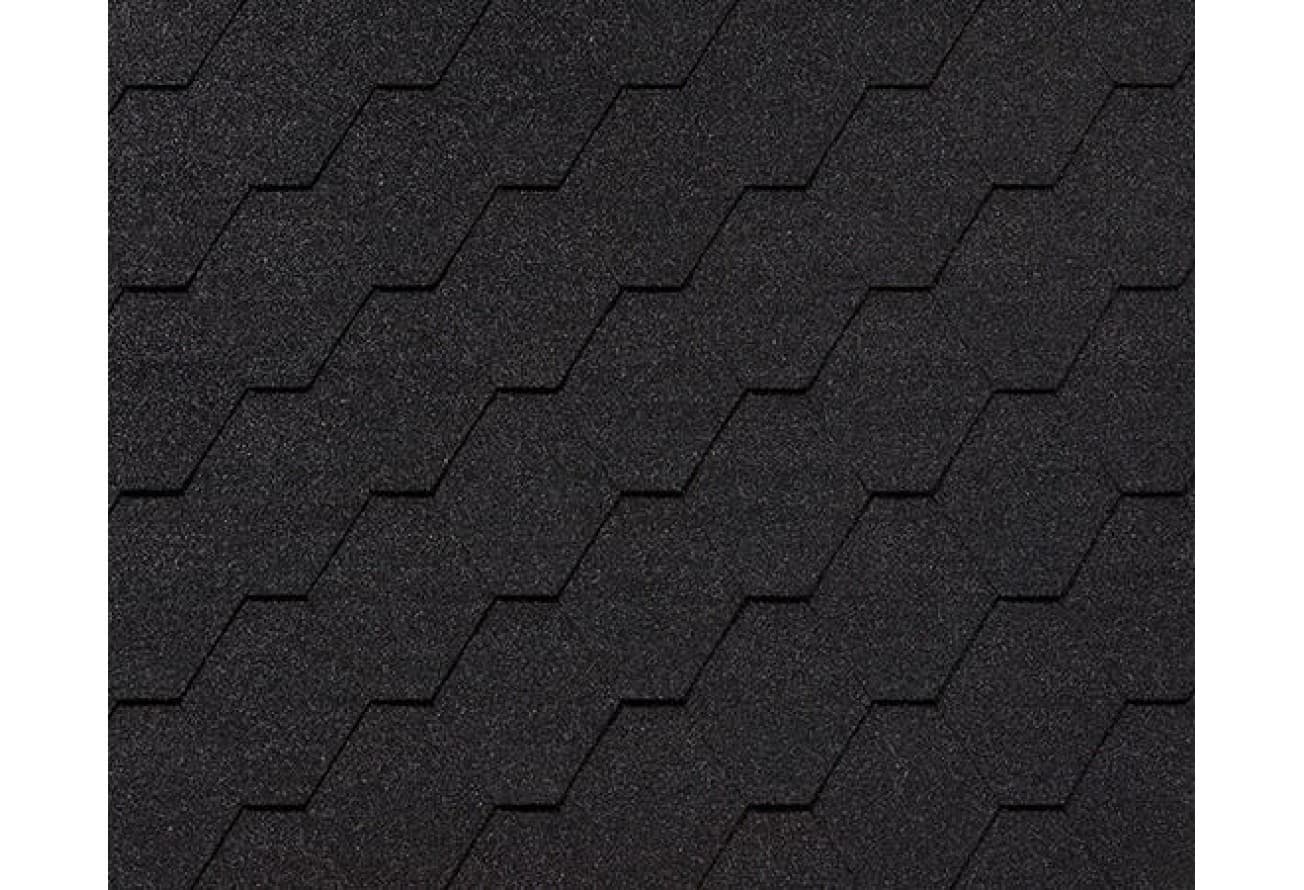 Черепица гибкая RoofShield Фемили Эко Лайт Стандарт графитно-черный