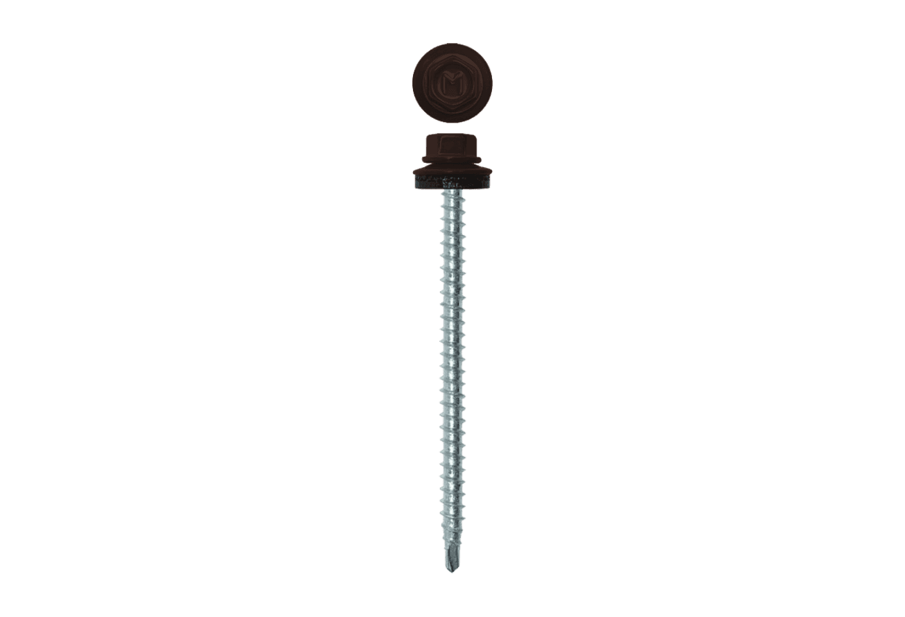 Саморез кровельный Daxmer 4,8х70 RAL 8017 (100) сверло №1