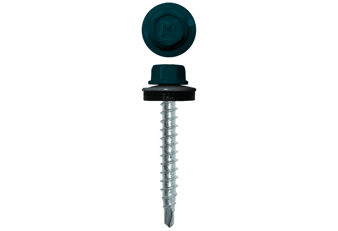 Саморез кровельный Daxmer 4,8х35 RAL 5020 (250) сверло №1