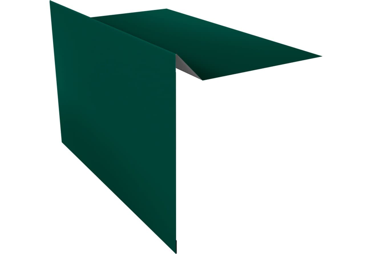 Планка ветровая для мягкой кровли 130х25х100 Grand Line 0,5 Сатин с пленкой RAL 6005 зеленый мох (2м)