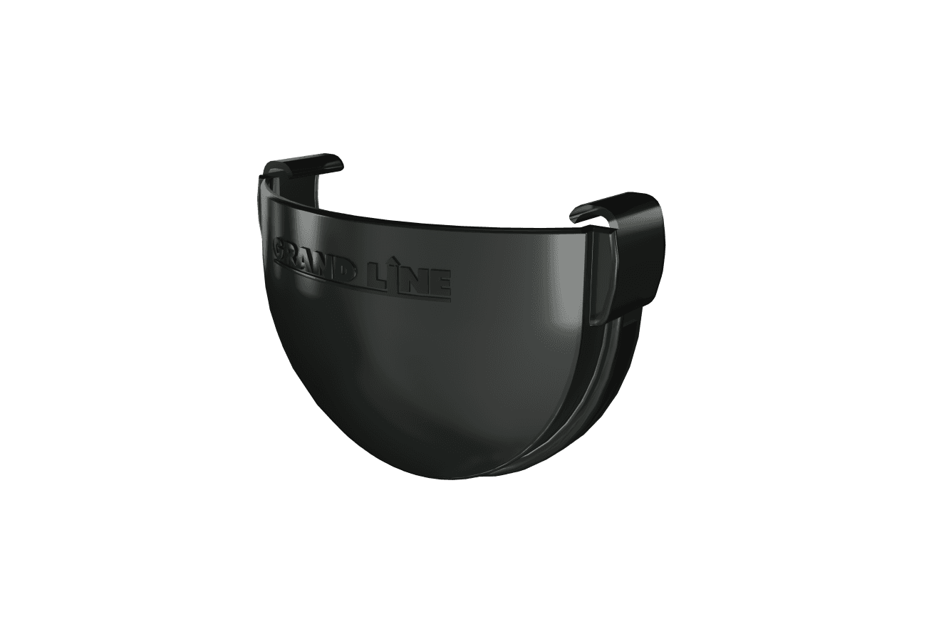 Заглушка желоба Дизайн 135мм ПВХ Grand Line RAL 9005 черный