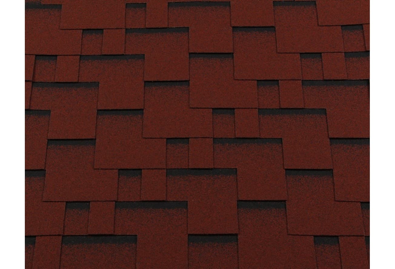 Черепица гибкая RoofShield Премиум Модерн красный с оттенением