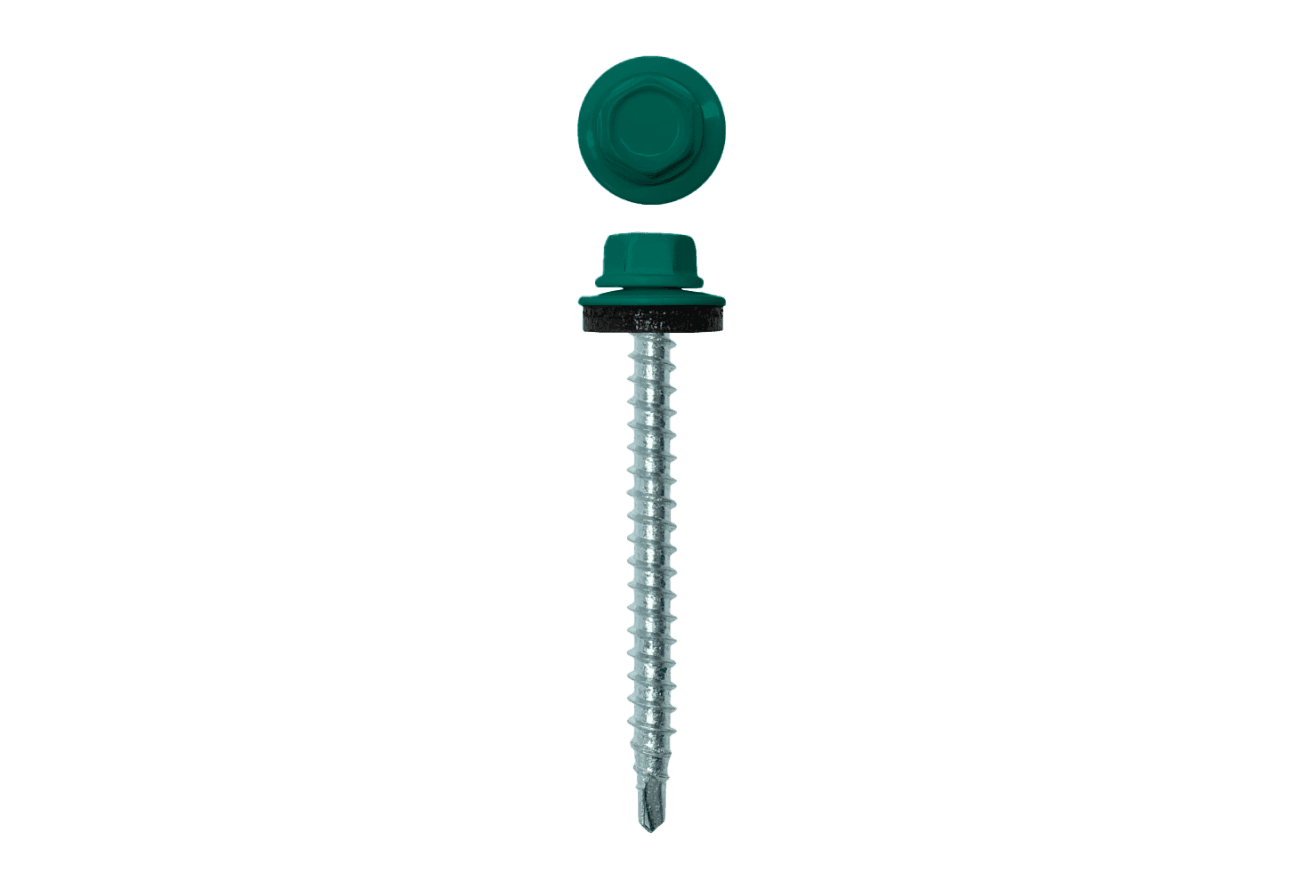 Саморез кровельный 4,8х50 (150шт) сверло №1 RAL 6026